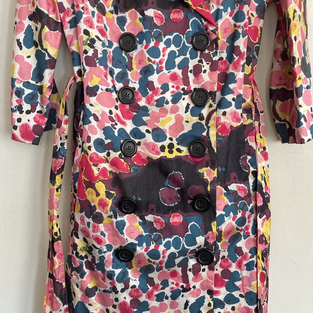 NWT Vertigo Paris New Colorful Double-Breasted Trench Coat SZ Medium - Picture 7 of 12